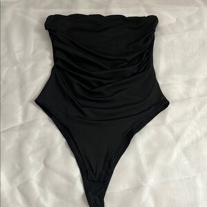 Haute Monde Black Strapless Bodysuit